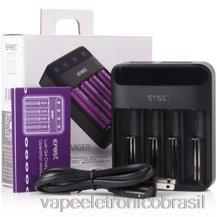 Vape Eletrônico Efest Exuberante Q4 Carregador De Bateria Led Inteligente De 4 Compartimentos