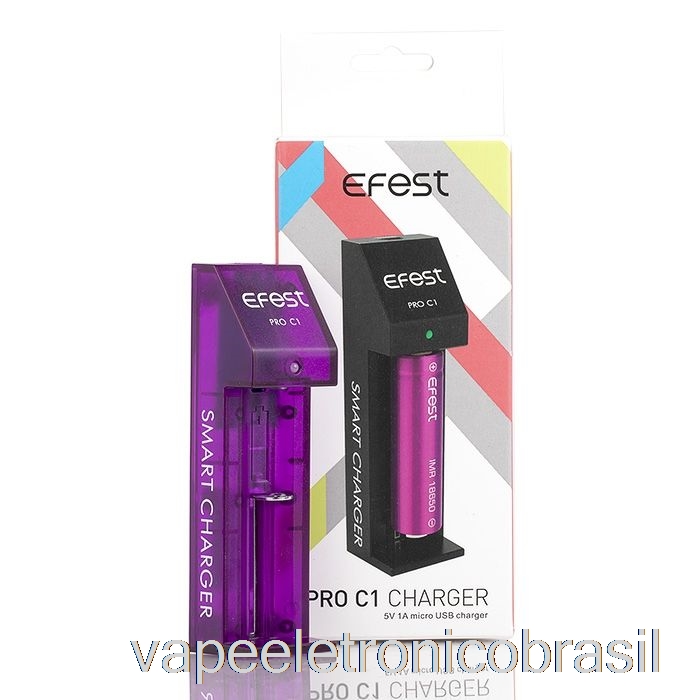 Vape Recarregável Efest Pro C1 Carregador De Bateria Inteligente De 1 Compartimento