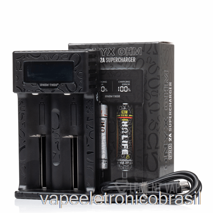 Vape Recarregável Hohm Tech Onyx Ohm 2a Matriz Display Carregador Carregador De 2 Baias